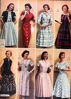 Sears Catalog, Spring/Summer 1958 - Women's Dresses 40s Mode, Reunion Dress, Sears Catalog