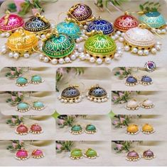 ASSORTED LOT OF WOMEN'S BEADED MEENAKARI JHUMKA EARRINGS FOR WEDDING FAVOR AND BRIDESMAIDS GIFTS RETURN GIFT FOR GUESTS JEWELLERY LOT HALDI GIFT WOMEN'S JEWELLERY Brides FRIEND GIFT MEHENDI SANGEET GIFT WHOLESALE LOT INDIAN LOT . Bridal Earrings For Wedding And Eid, Festive Bridal Earrings With Meenakari, Multicolor Jhumkas For Diwali, Multicolor Latkans Jhumkas For Wedding, Multicolor Jhumkas With Latkans For Wedding, Multicolor Embroidered Jewelry For Diwali, Bridal Earrings For Navratri Gift, Meenakari Jhumkas For Celebration, Celebration Meenakari Jhumkas