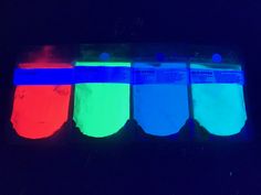 glow in the dark bags with different colors