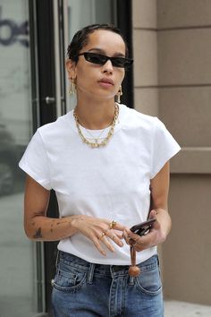 Zoë Kravitz Just Proved That Jeans And A White T-Shirt Needs Never Be Basic | British Vogue White Tshirt And Jeans, South Carolina Shirt, Band Rock, Best Outfits, Hilton Head Island, Hilton Head