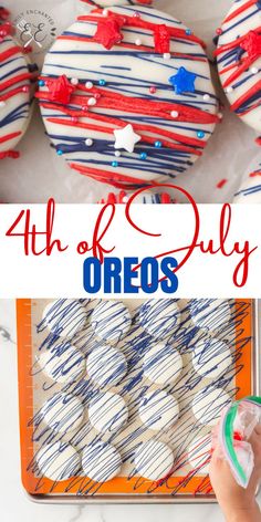 Fourth of July Chocolate Covered Oreos Oreo Fourth Of July Desserts, 4th Of July Desserts Cookies, 4th Of July Chocolate Covered Oreos, 4th Of July Oreos, 4th Of July Bake Sale Ideas, Memorial Day Baked Goods, Veterans Day Dessert Ideas, Red White And Blue Treats, 4th Of July Macarons