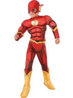 a young boy in a flash costume