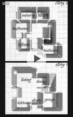 two different views of the same room with stairs and other things in it, including an open