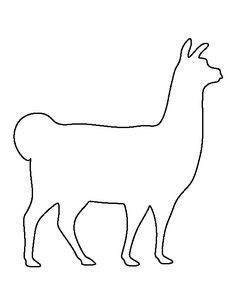 the outline of a llama standing in front of a white background with black lines