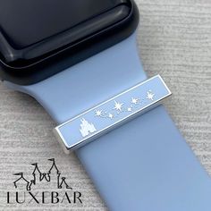 LuxeBars are the perfect way to accessorize your watch band for any time or anywhere. Just simply slide it on and you are ready to go. Whether you are looking for simple elegance or something fun and whimsical, these are for you. Our LuxeBar can be worn alone or stacked together to create the right amount of glam for any occasion! COMPATIBILITY - Fits most Apple watch bands, Versa Fit Bit watch bands and most 20mm and 22mm watch bands. SHIPPING: Orders generally ship in 1-2 business days, unless Trendy Blue Watch With Bracelet Strap, Trendy Blue Watch Bracelet Strap, Apple Watch Charm, Cinderella Blue, Screw Bracelet, Slider Bar, Fit Bit, Tech Wear, Watch Smart