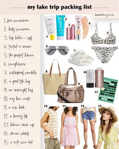 a woman's travel packing list for her trip