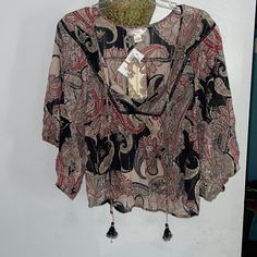 Bog Collectives Poncho Top Size Small Sheer Cloth Fall Paisley Print Top For The Beach, Paisley Print Top For Beach In Fall, Fall Beach Top With Paisley Print, Casual One Size Blouse For Vacation, Poncho Top, Poncho Tops, Color Purple, Blouses, Womens Tops