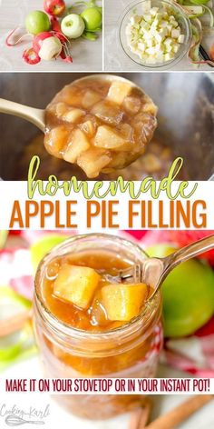 homemade apple pie filling recipe in a jar