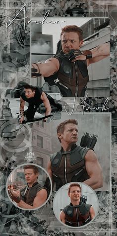 the avengers movie poster is shown in black and white, with many different pictures on it