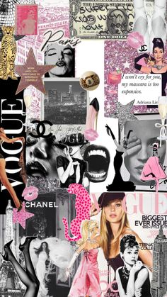 💕 Vogue Wallpaper, Estilo Blair Waldorf, Pink Collage, Iphone Wallpaper Classy, Pretty Phone Wallpaper, Photo Wall Collage, Aesthetic Pink