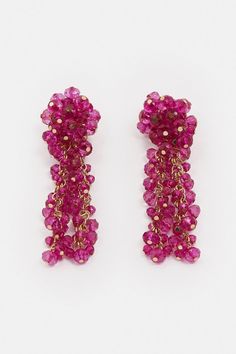 A berry beautiful pair, our dramatic drop earrings combine a juicy palette with charming clusters of twinkling beads. Wear them with a crisp white shirt to let their vivacious shape and tempting shade truly shine. Dramatic Earrings, Crisp White Shirt, Pierced Jewelry, Christmas Gift Guide, Clothing Labels, Christmas Gifts For Her, Elegant Gift, Twinkle Twinkle, White Shirt