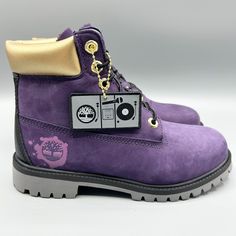 Juniors Size 5 Shoes Have Some Minor Cosmetic Imperfections. Please Refer To The Provided Pictures For The Overall Visual Condition. The Shoe Box Has Some Signs Of Wear Timberland Waterproof Sneakers For Streetwear, Purple Waterproof Boots With Round Toe, Purple Waterproof Round Toe Boots, Purple Waterproof Outdoor Boots, Waterproof Purple Outdoor Boots, Purple Round Toe Boots For Outdoor, Purple High-top Boots For Outdoor, Purple Round Toe Outdoor Boots, Timberland Sporty Waterproof Winter Boots