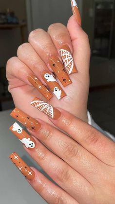 Pumpkin Nail, Black Halloween Nails, Horror Nails, Nail Art Halloween, Holloween Nails, Halloween Acrylic, Poly Gel, Halloween Acrylic Nails, Pumpkin Nails