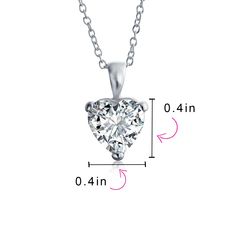 Enhance your wedding day look with this evocative and exquisite .925 Sterling Silver Cubic Zirconia heart necklace. Crafted with both durability and allure in mind, this solitaire heart pendant necklace is made of high-quality .925 Sterling Silver. The 4 Carat Cubic Zirconia stone is guaranteed to leave a lasting impression every time you wear it. Don't miss out on this marvelous piece - order yours today. Cubic Zirconia Heart Necklace For Wedding, Formal Heart Cut Cubic Zirconia Necklace, Heart Cut Necklace With Heart Charm For Wedding, Heart Cut Wedding Jewelry, Heart Cut Necklace For Wedding And Valentine's Day, Heart Cut Heart Charm Necklace For Wedding, Crystal Heart Jewelry For Wedding, Valentine's Day Wedding Necklace Heart Cut, Wedding Jewelry With Diamond White Heart Pendant