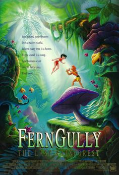 the movie poster for ferngully, starring as peter panton and tinkerbell