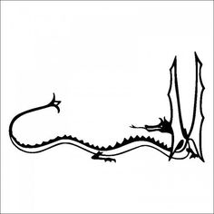 an ink drawing of a dragon with its tail curled up and eyes closed, on a white background