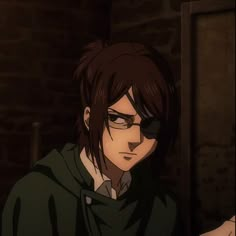 an anime character with dark hair and glasses