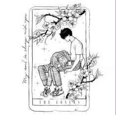 the lovers tarot card with two people sitting on it