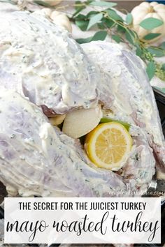 the secret for the juicyest turkey may be roasted turkey with lemons and herbs