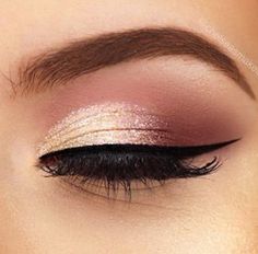 Machiaj Smokey Eyes, Rose Gold Makeup Looks, Rose Gold Eye Makeup, Make Up Gold, Rose Gold Eyeshadow, Wedding Hairstyles And Makeup, Gold Makeup Looks, Wedding Makeup For Brown Eyes