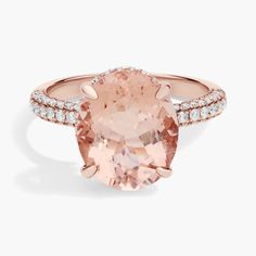 an oval morganite and diamond ring