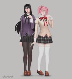 Sims 4 Cc Madoka Magica, Ts4 Anime Cc, Cc Packs, Full Body Costumes, Cc Shoes, Free Sims