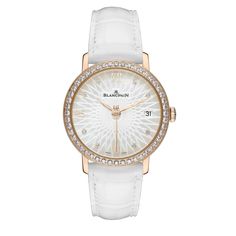 WOMEN, ULTRA-SLIM, DATE, seconds, red gold, decorated white mother of pearl dial, bezel and dial set with diamonds, closed case- back, self- winding, 100 hour PR, 34mm, alligator strap, delivered with a white satin strap The reference number is: 6604-2944-55A ul { list-style-type: square; } White Diamond Watch With Round Dial, Timeless White Diamond Watch With Date Indicator, Formal White Diamond Watch With Date Indicator, Evening White Diamond Watch, White Diamond Watch With Date Indicator For Formal Occasions, White Leather Watch With Date Indicator, Elegant White Diamond Watch With Date Indicator, Elegant White Diamond Watch For Evenings, Elegant White Diamond Watch For Evening