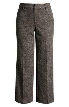 A work-wardrobe staple, these wide-leg pants are as comfortable as they are polished thanks to stretch-knit fabric in a classic herringbone pattern. 31" inseam Zip fly with hook-and-bar closure Front slant pockets; back welt pockets 73% polyester, 23% rayon, 4% spandex Machine wash, tumble dry Imported Fall Business Casual Wide-leg Dress Pants, Fall Wide-leg Dress Pants For Workwear, Wide-leg Dress Pants For Fall Workwear, Fall Wide-leg Workwear Dress Pants, Classic Wide Leg Pants For Fall, Classic Wide Leg Trousers For Fall, Fall Wide Leg Pants For Office With Straight Hem, Fall Wide Leg Pants For Office, Tailored Herringbone Bottoms For Workwear