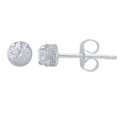 Add a touch of sparkle to any outfit when you wear these 10k white gold diamond stud earrings. Add a touch of sparkle to any outfit when you wear these 10k white gold diamond stud earrings. Length: 3.8 mm Backings: post Metal: 10k white gold Finish: polished Packaging: boxedDIAMOND DETAILS Total weight: 1/3 ct. Shape: round Setting: micro pave, micro prong Diamond weights are approximate. Diamond total weights may vary between .01 and .08 ct. Some diamonds have fewer than 17 facets. Gemstones ma Sterling Silver Diamond Earrings With Diamond Accents, White Diamond Earrings With 14k White Gold, White 14k Gold Diamond Earrings With Accents, Gold Diamond Stud Earrings, Gold Diamond Earrings Studs, Post Metal, Gold Diamond Studs, Diamond Stud Earrings, Diamond Stud