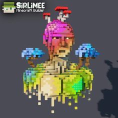 an image of a pixellated character with flowers in his hand and the text, girlmee