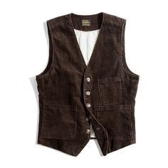 Vintage Casual Waistcoat Slim Jacket Work Coat Corduroy Vest Men's Hunting Vest SIZE CHART(CM) Size LENGTH SHOULDER BUST S 56 35.5 97 M 57.5 36.5 101 L 59 37.5 105 XL 60.5 38.5 109 XXL 62 39.5 113 1.Due to the different shooting angle, there will be some chromatic aberration. 2.Because the measurement is manual measurement, there are errors. Thank you！ Chaleco Casual, French Workwear, Tweed Vest, Hunting Vest, Outdoor Coats, Cardigan Vintage, Retro Mode, Vests Mens, Casual Vest