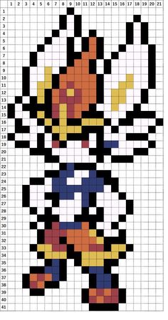 a cross stitch pattern with an image of sonic the hedge