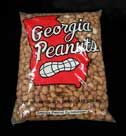 a bag of peanuts sitting on top of a black countertop with the words gorgoga peanuts in it