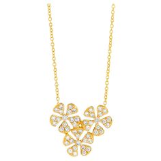 Created in 18 karat yellow gold Diamonds 0.75 carat approx. 18 inch chain with loops at 16 & 17th inch 18 kyg lobster lock Exquisitely crafted in 18-karat yellow gold, this magnificent necklace is adorned with a 0.75-carat diamond, accompanied by an 18-inch chain with loops at 16- and 17-inch lengths, and secured with a secure 18-kyg lobster lock. About the Designers ~ Dharmesh & Namrata Drawing inspiration from little things, Dharmesh & Namrata Kothari have created an extraordinary and refreshi Gold Flower Necklace, People Working Together, Necklace With Diamonds, Gold Flower, Gold Flowers, Flower Necklace, Drawing Inspiration, Little Things, Chains Necklace