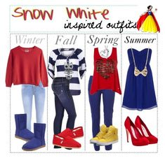 snow white is inspired outfits for fall and spring, including sweaters, leggings, boots, jeans, and shoes