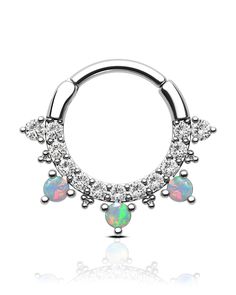 PRICES MAY VARY. [Design] This 16G 8MM Septum Ring Adopted the Cute Flower Shape with the Dainty Opal Design, Dainty and Cute, Suitable for your Daily Makeup and Outfit with no Difficulty. [Gauge Size] 16G = 1.2MM; Hoop Diameter: 8MM; Easy to Wear on and Take off. [Material] This 16G 8MM Septum Ring is made of the 316L Stainless Steel and the Opal Material, Hypoallergenic, Friendly to your Sensitive Skin. [Value Pack] Every Package included 1 Piece 16G 8MM Septum Ring, A great choice as a gift f Opal Septum, Piercings Ideas, Daith Jewelry, Daith Piercing Jewelry, Daith Earrings, Septum Jewelry, Daith Piercing, Body Jewelry Piercing, Daily Makeup