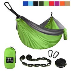 a hammock with straps and accessories