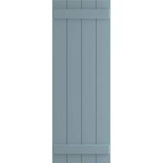 an open blue shuttered door on a white background