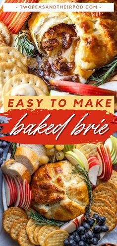 Baked Brie, New Year food ideas, New Year appetizer recipes Baked Brie Easy, New Year Food Ideas, Brie Bites Puff Pastry, Baked Brie Puff Pastry, Easy Baked Brie Recipe, Brown Sugar Pecans, Brie Cheese Recipes, Pecan Baked Brie, Sugar Pecans