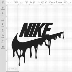 the nike logo is being drawn in adobe and photoshopped on paper with ink