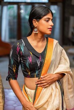 Readymade blouse online shopping india, Buy blouses online, Designer Blouses. Blouse Design Work, Bengali Blouse, Ikkat Blouse, Long Blouse Designs, Cotton Saree Blouse