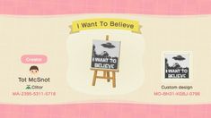 an animal crossing card with the words i want to believe and what to do?