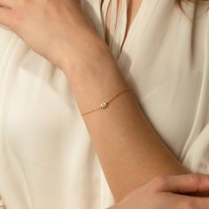 The Tiny Initial Bracelet will be your best gift you've ever given - even if it's to yourself ;) It’s personal, dainty, and super versatile! Make it your own by wearing a loved one’s initials or your own initial. It also makes the perfect personalized gift for a new mama, your bridesmaids, your friend’s birthday, and everyone else you love. You'll never want to take it off, and you don't have to - even in the shower and to sleep! DETAILS Bracelet length: 6.5" with 1" extender 14k gold vermeil ch Initials Bracelet, Personalized Bracelet, Bra Strap Bracelet With Initials, Printable Ring Sizer, Initial Bracelet, Ring Size Guide, Favorite Rings, Gold Filled Chain, Ring Necklace