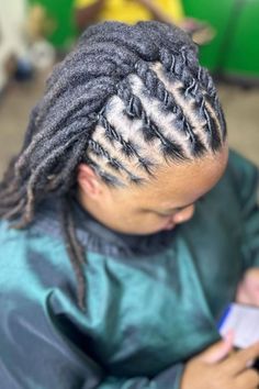 Half-Up Half-Down Flat Twist Loc Style Flat Twist Locs, Twist Loc Styles, Loc Ponytails, Twist Locs, Locs Styles, Real Queens, Flat Twist, Locs Hairstyles, Loc Styles