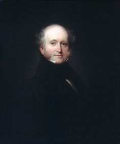 an old painting of a man with white hair