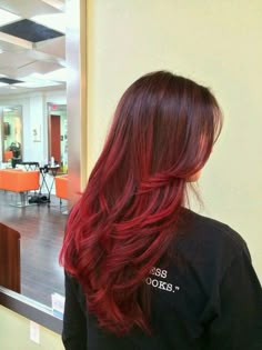 Brown Black Hair Color, Red Balayage Hair, Red Ombre Hair, Red Balayage, Red Hair Inspo, Black Hair Color, Ombre Hair Color, Red Hair Color, Hair Color Balayage