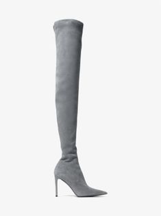 Reach new heights with our Elle boots as seen on the Fall/Winter 2022 runway. Finely crafted in Italy from rich suede this statement-making pair is designed in an over-the-knee silhouette and set on a stiletto heel to create the illusion of longer legs. Style them with dresses and jeans alike. Luxury Suede Boots For Winter, Luxury Suede Knee-high Heeled Boots, Luxury Thigh High Heeled Boots, Luxury Thigh High Boots For Fall, Luxury High Shaft Boots, Luxury Over-the-knee Winter Boots, Luxury Knee-high Suede Boots, Luxury Suede Knee-high Boots For Evening, Designer Fitted Suede Heeled Boots