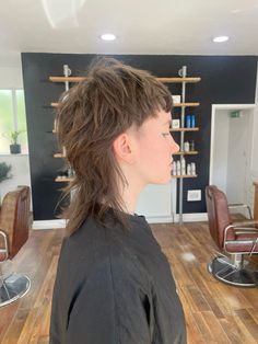 #mullet #leeds #hair Women’s Mullet Hair, Women Mullet Straight Hair, Mullet Fade Women, Mullet With Straight Hair, Mullet On Straight Hair, Micro Mullet, Medium Length Mullet, Shag Mullet Straight Hair, Mullet Undercut