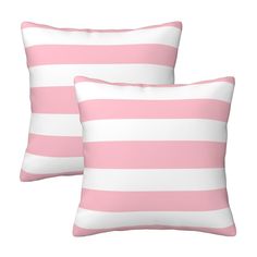 two pink and white striped pillows