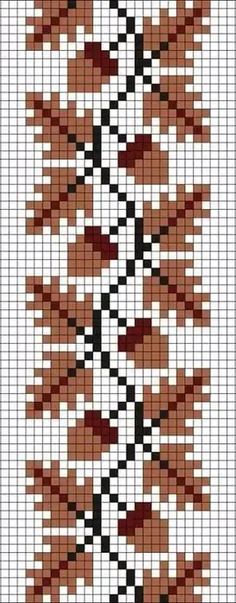 a cross stitch pattern in brown and black